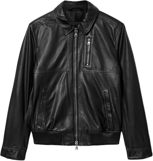 John Varvatos 男士 Kai 羊皮夹克｜苔藓色
