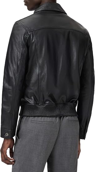 John Varvatos 男士 Kai 羊皮夹克｜苔藓色