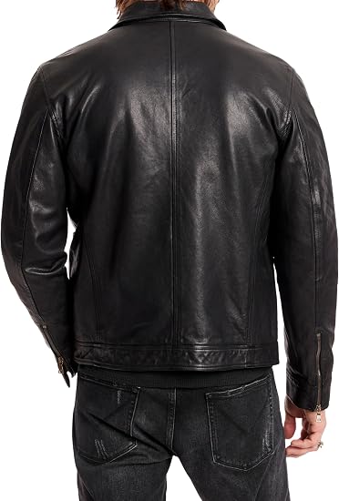 John Varvatos 男士 York 山羊皮夹克｜碳灰色
