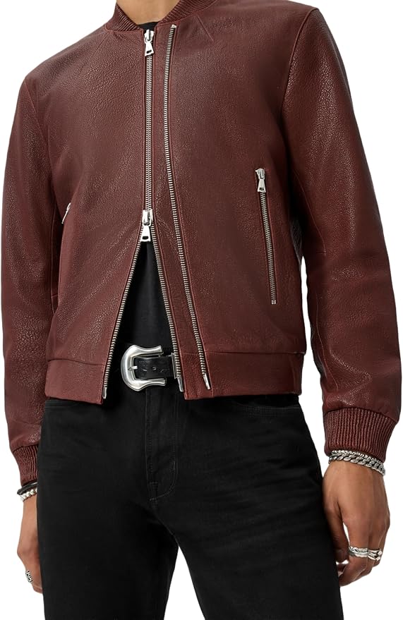 John Varvatos Xavier 皮夹克模特拉链穿搭展示