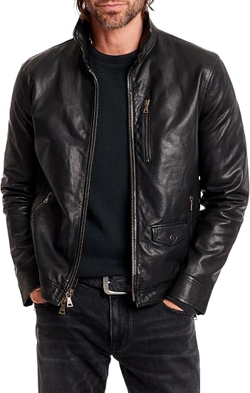 John Varvatos 男士 York 山羊皮夹克｜碳灰色